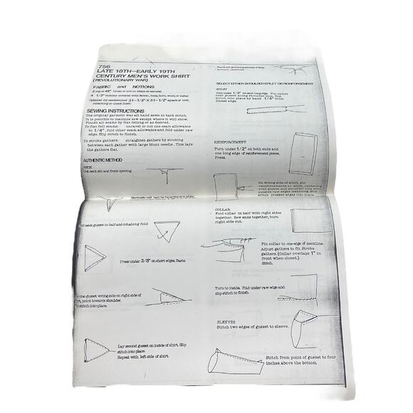 Period Impressions 756 Men’s Work Shirt 18/19 Century Sewing Pattern Uncut FF - Picture 3 of 4